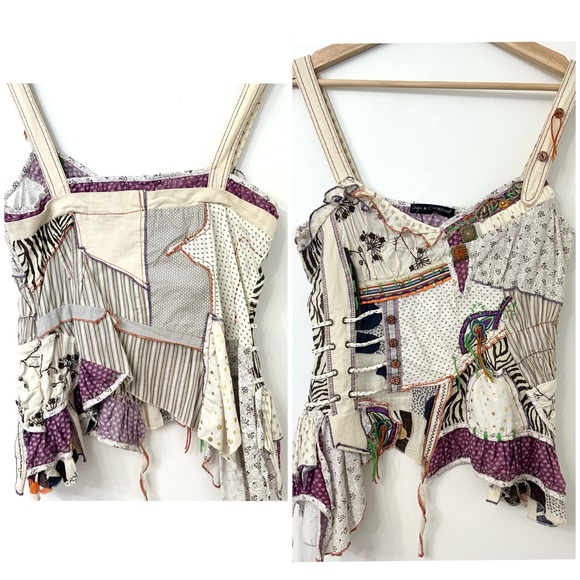 Juju & Christine ⭐️Rare! Patchwork Fairy Top Vintage Wearable work of Art - Picture 2 of 12